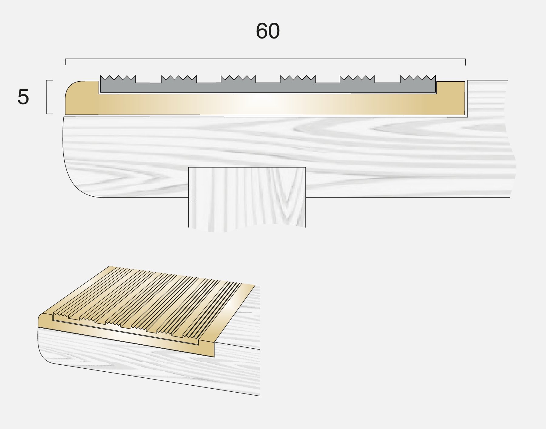 BTi60 Brass Stair Tread Insert