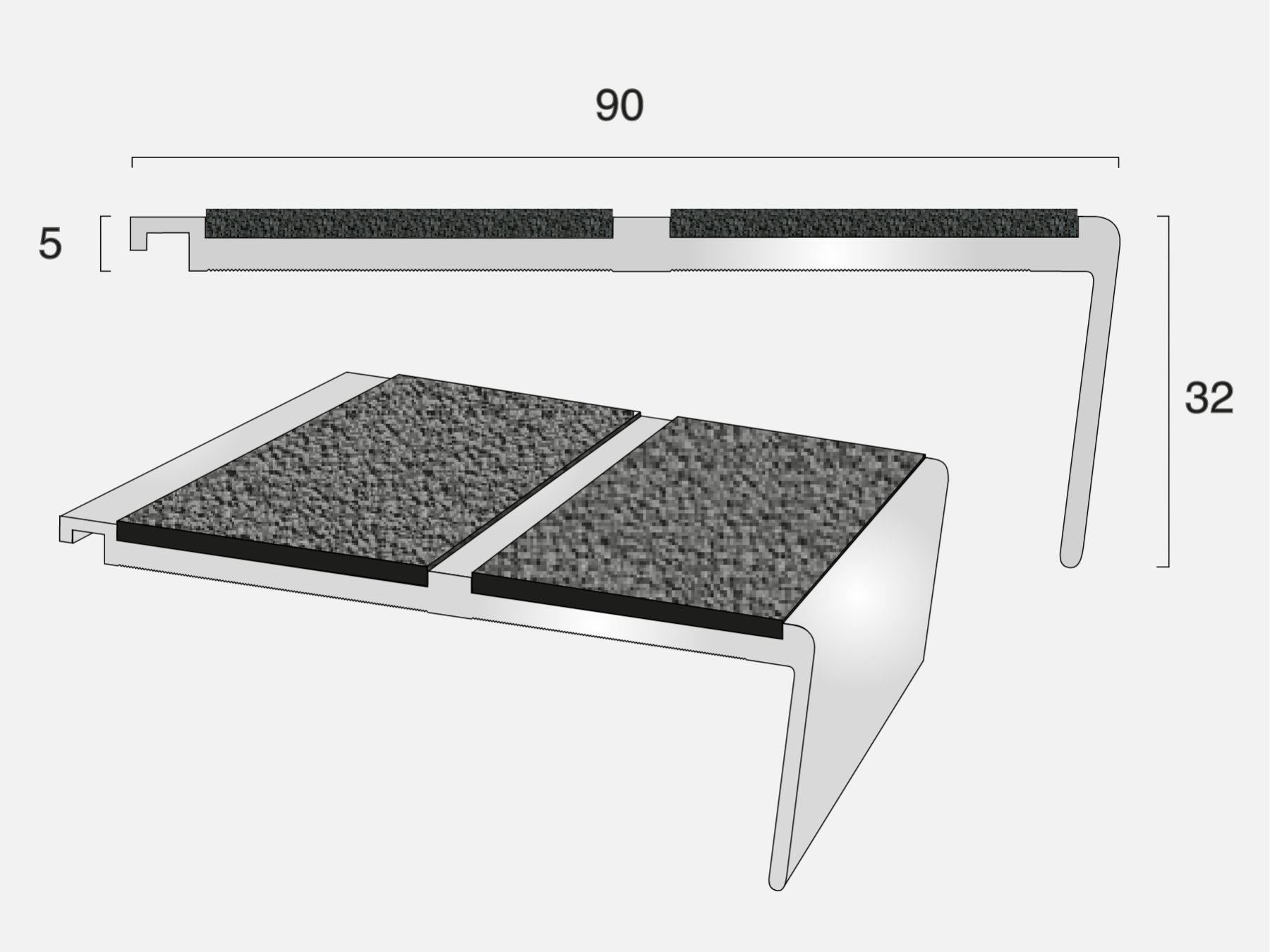 Olympic  AN52R Heavy Duty Stair Nosing