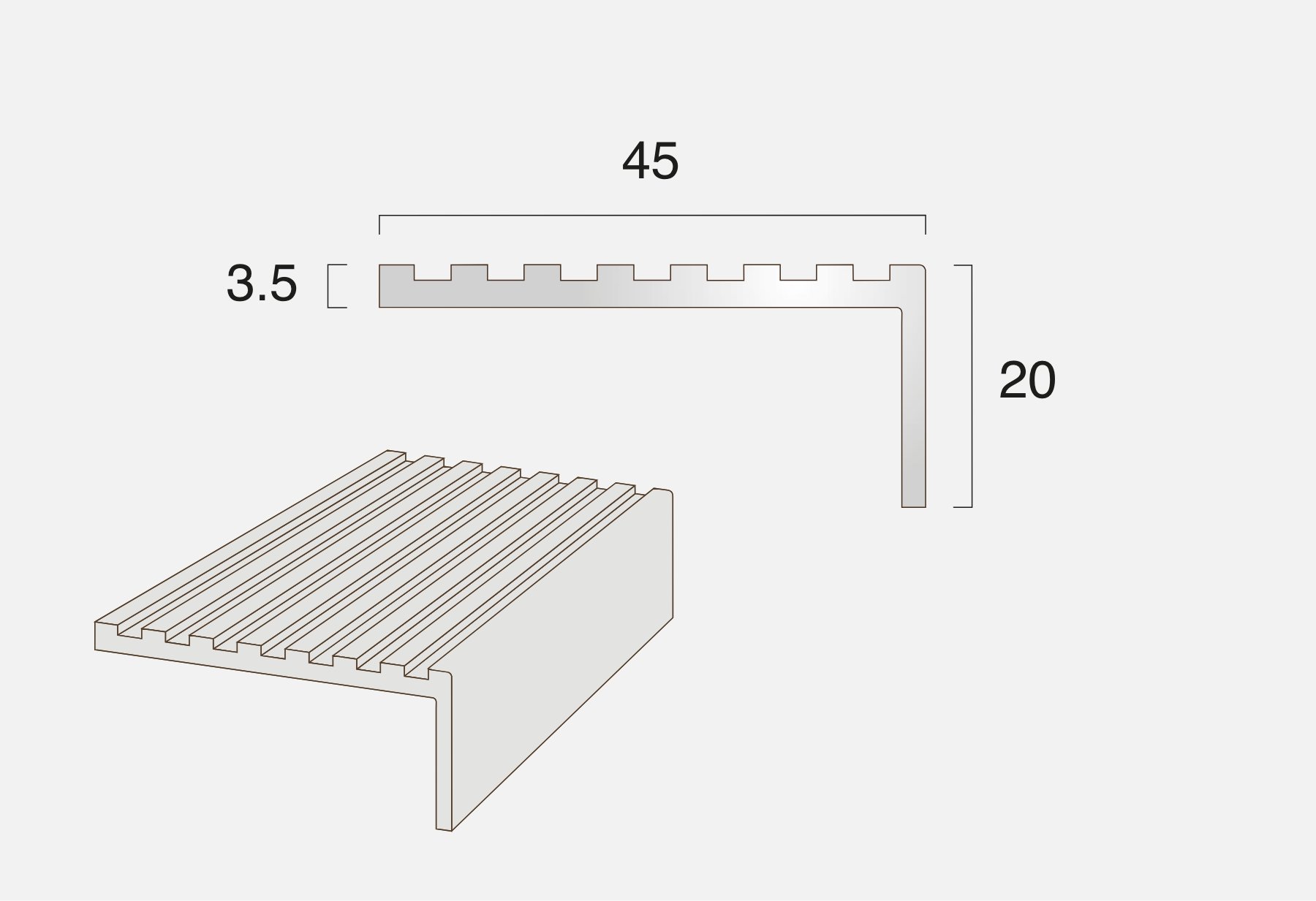 AN4 Square Back Stair Nosing