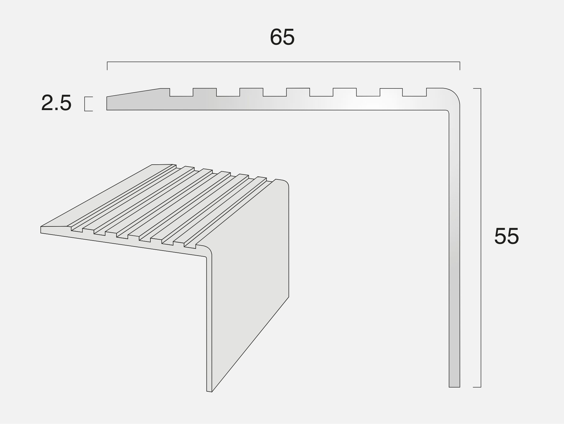 AN6 Square Back Stair Nosing