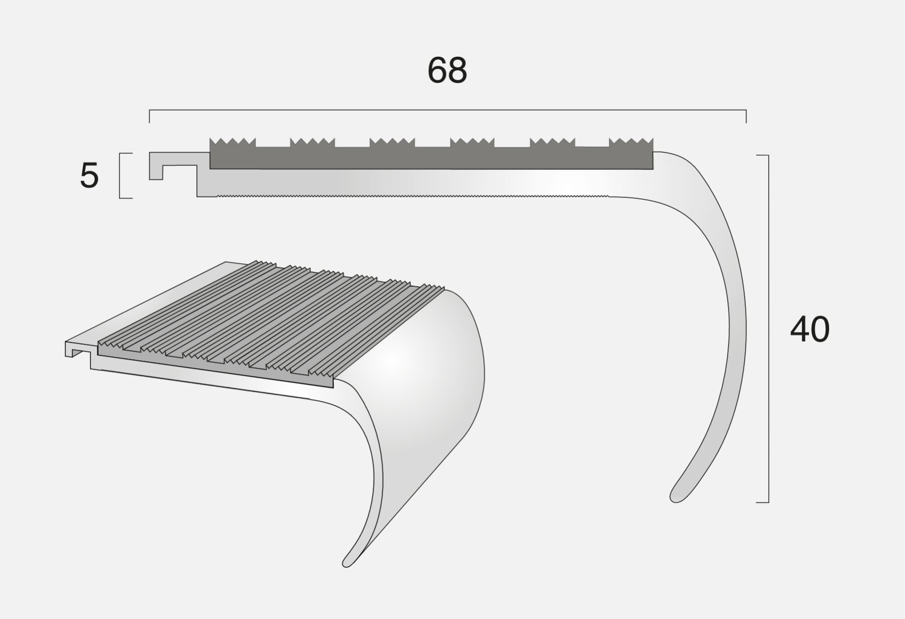 AN81 Bullnose Stair Nosing