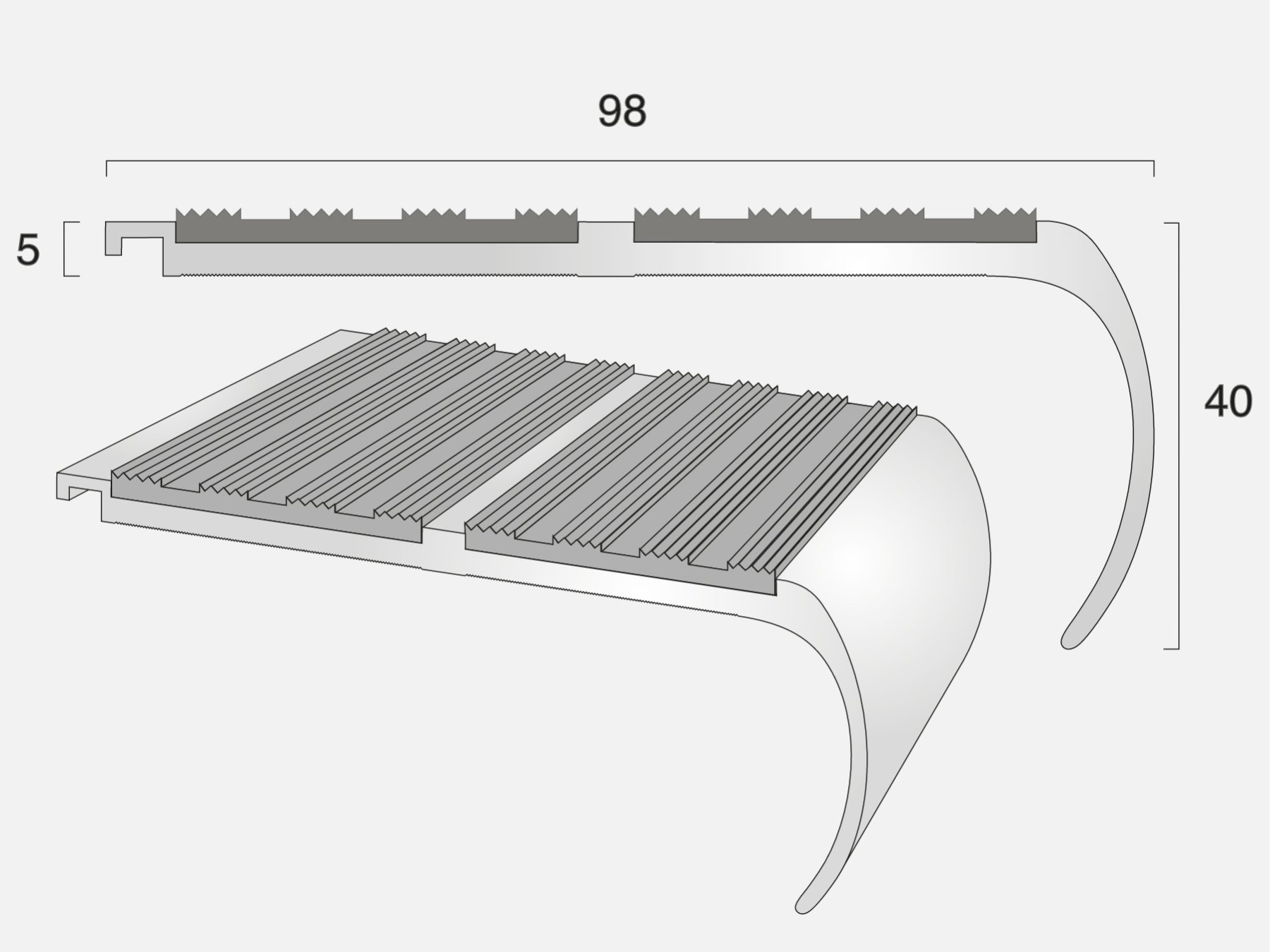 AN82 Bullnose Stair Nosing