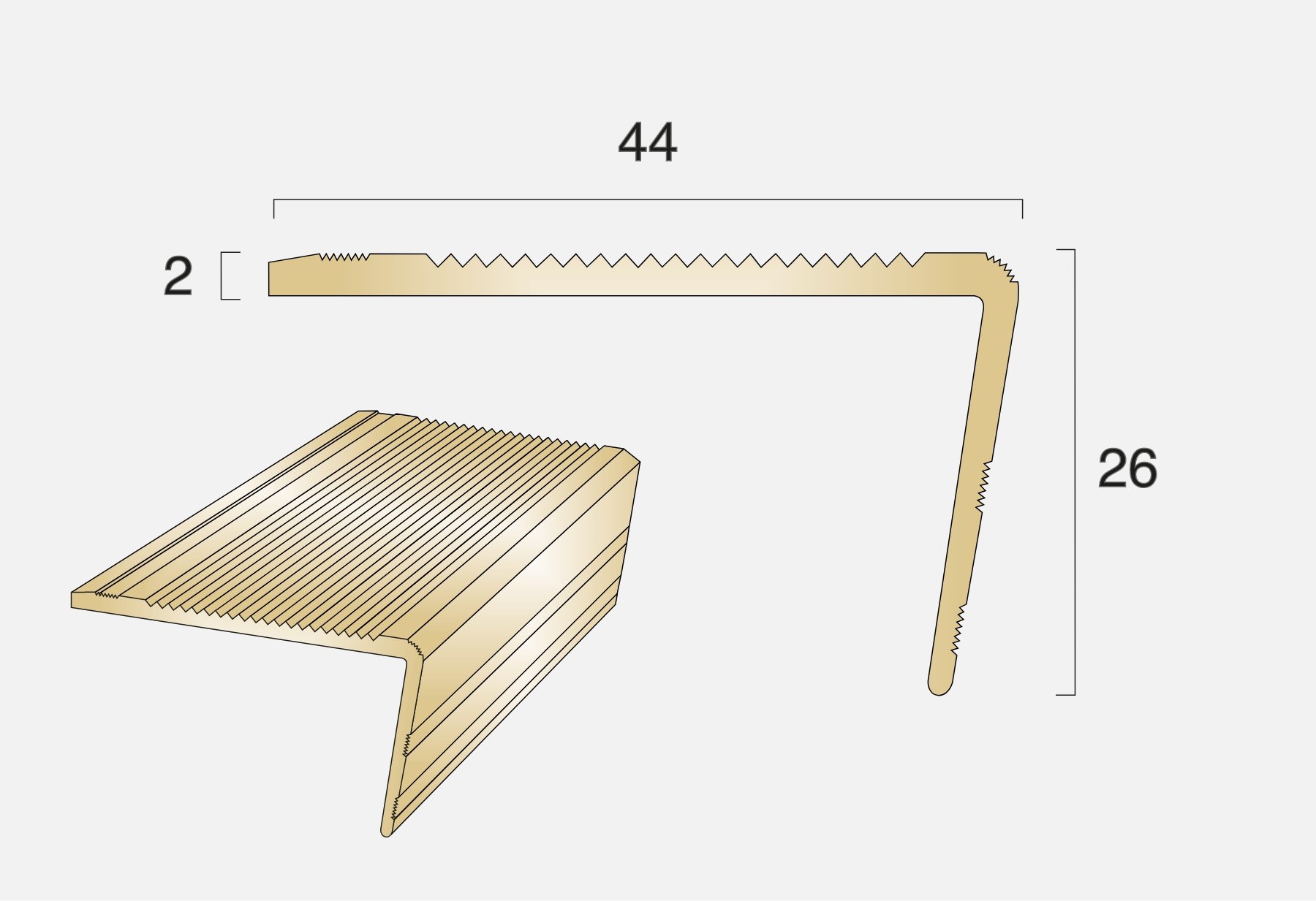 BN9R Rake Back Stair Nosing