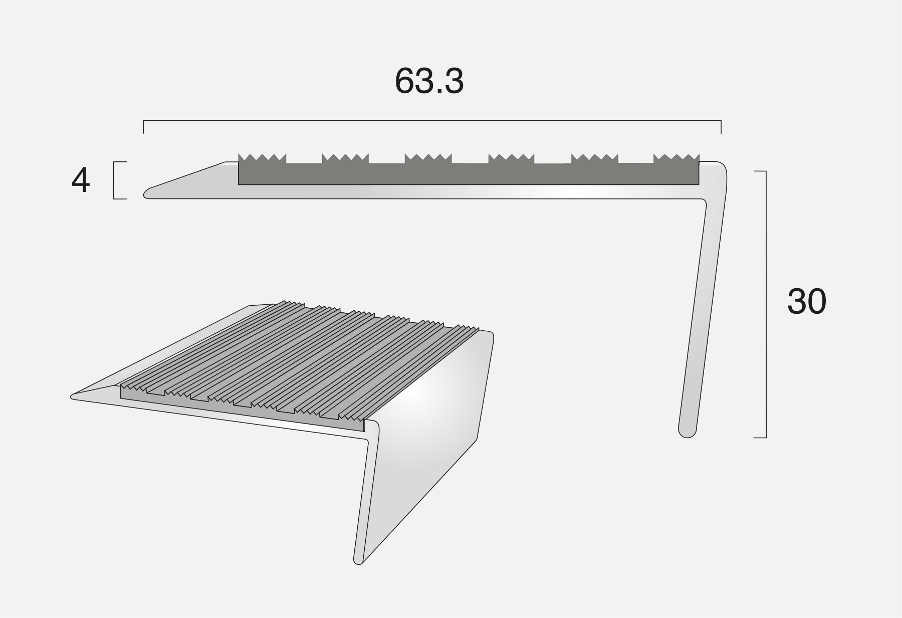 AN15R Rake Back Stair Nosing