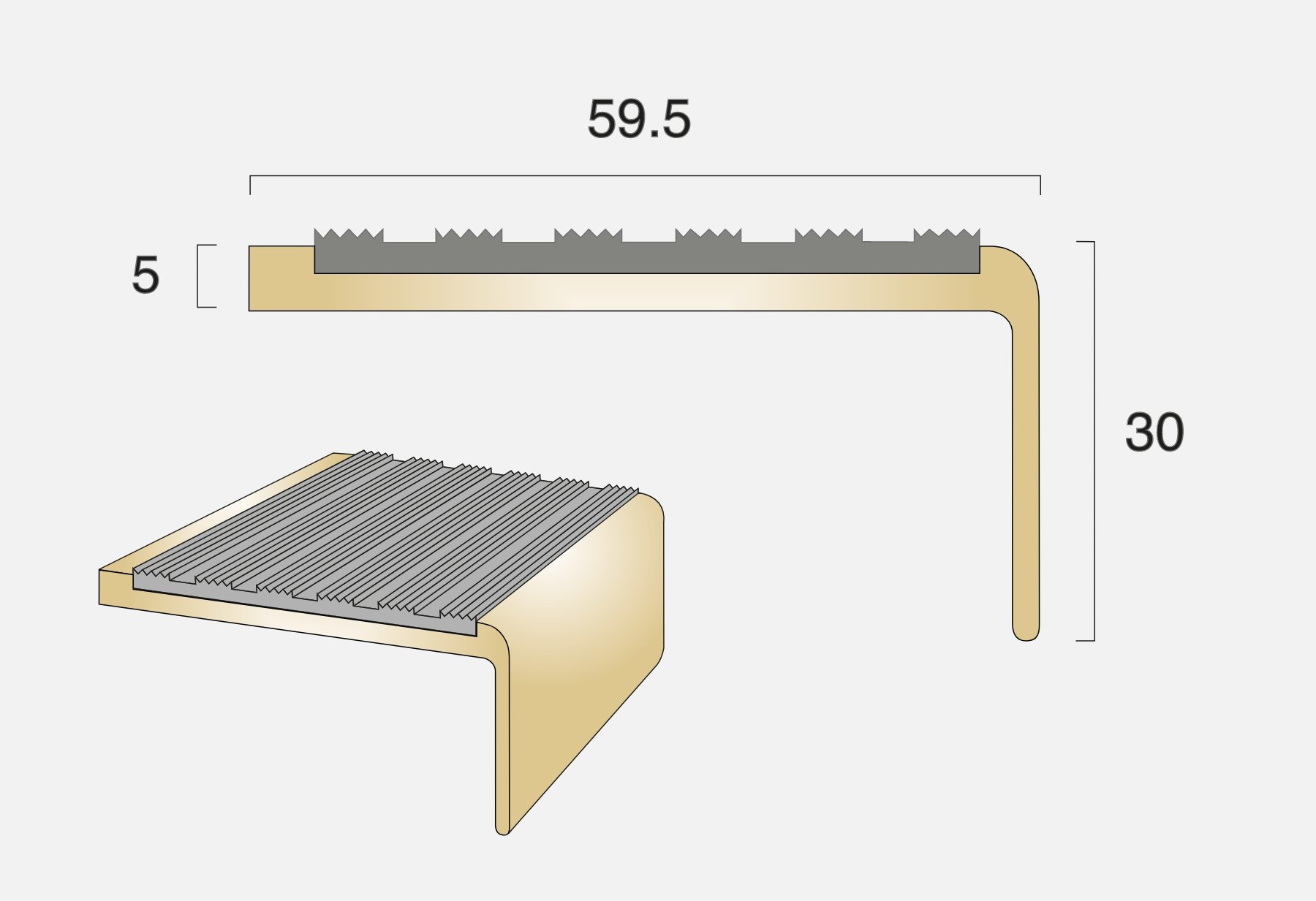 BN5 Square Back Stair Nosing