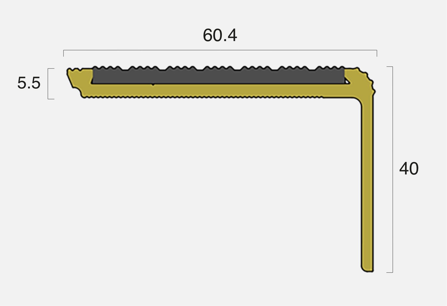 BT-F1-S Brass Stair Nosing with Inserts