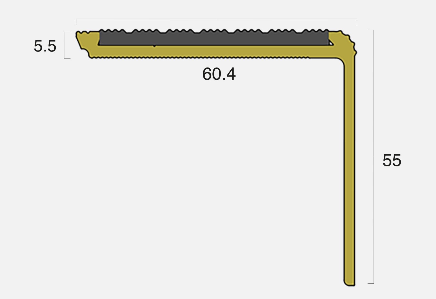 BT-F155-S Brass Stair Nosing with Inserts
